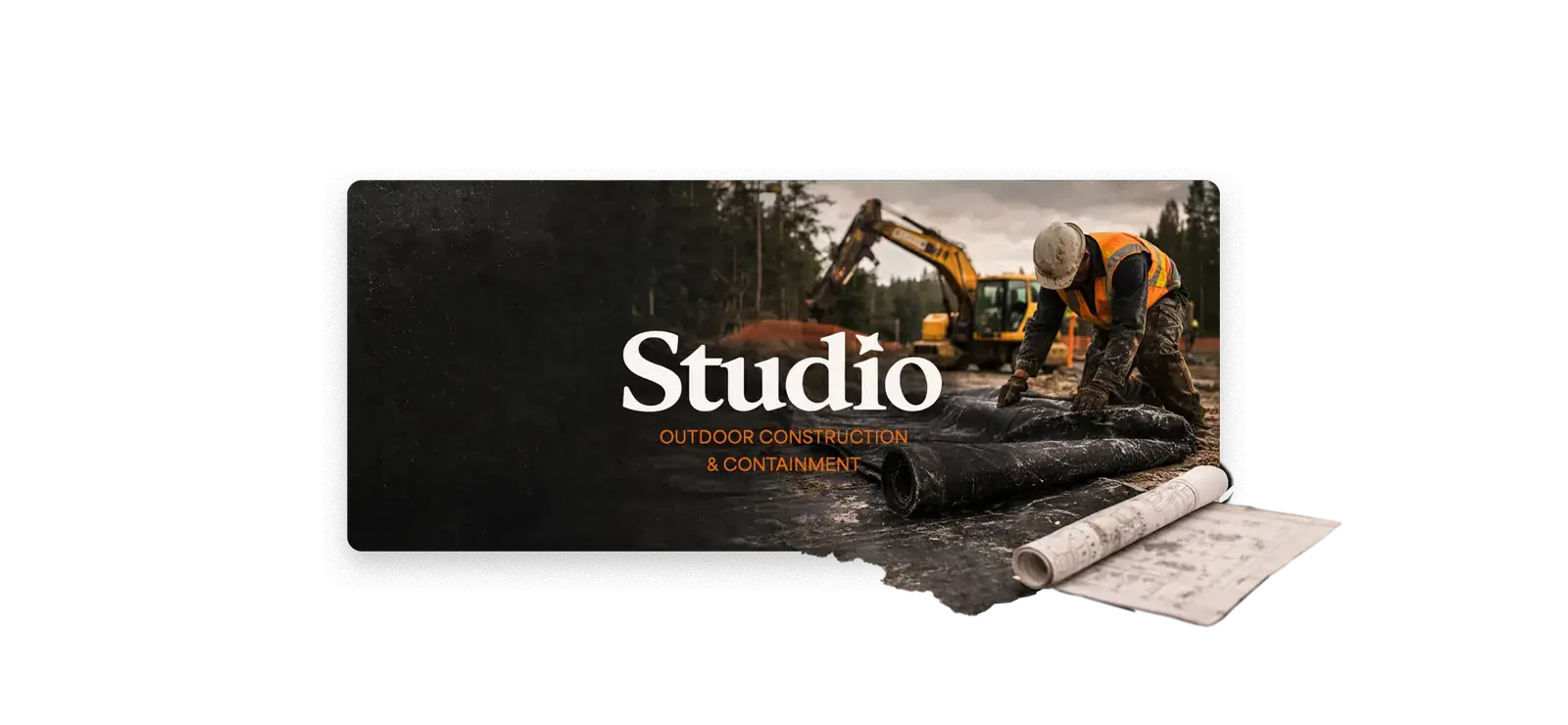 Studio outdoor construction and containment brand presentation